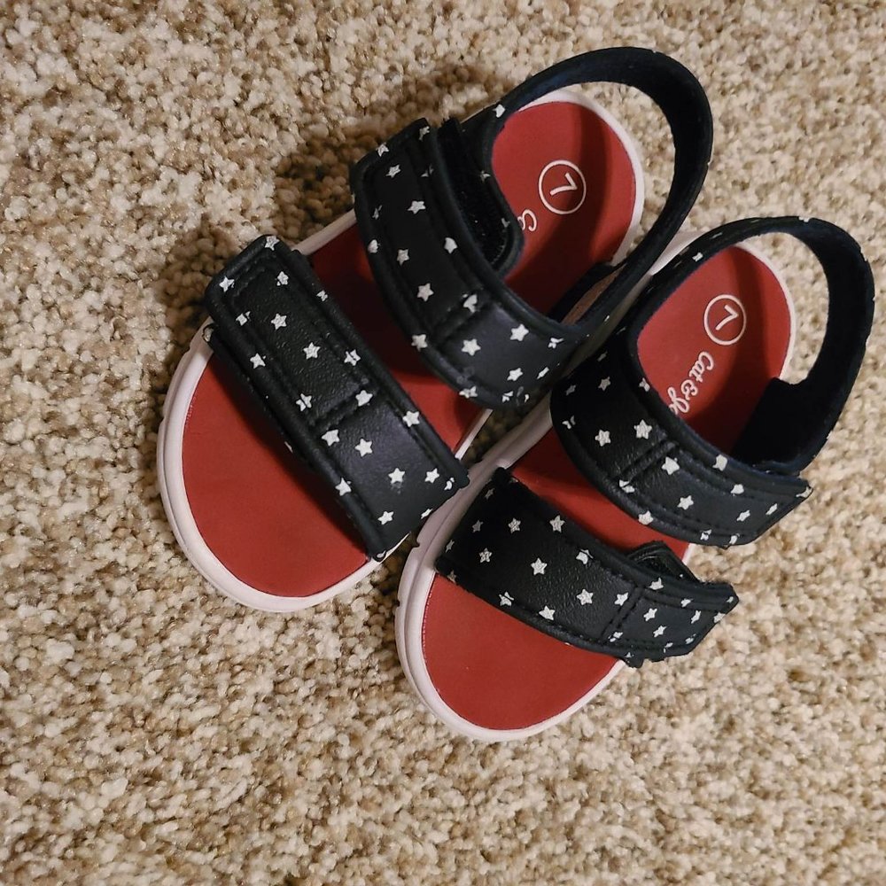 CAT AND JACK patriotic red, white and blue toddler sandals